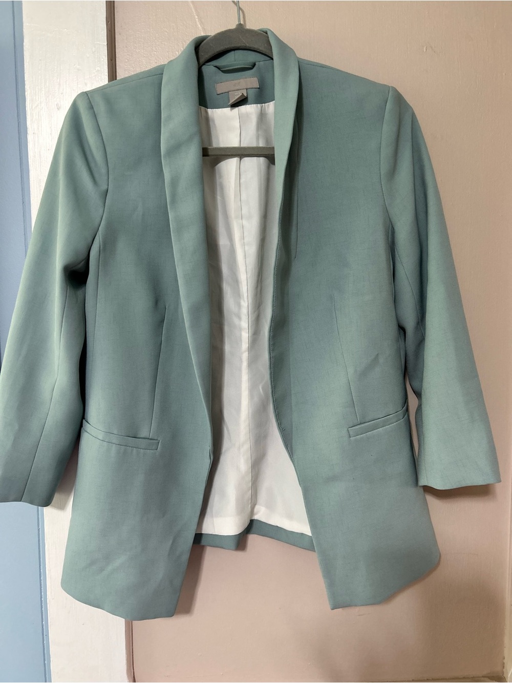 H&M Mint Green Open-Front Blazer Jacket